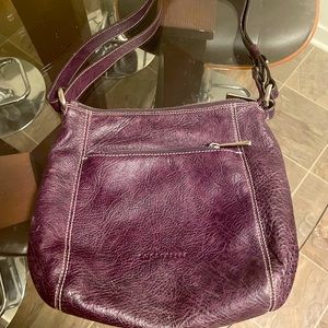 Coccinelle Genuine Leather Purple Eggplant Shoulder Bag.